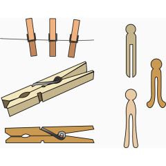 矢量手绘木夹子合集