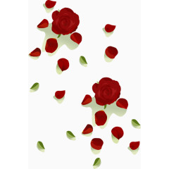 矢量手绘玫瑰花瓣