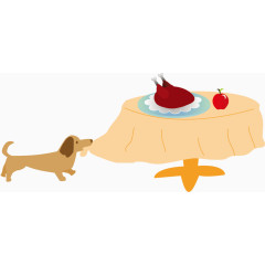 矢量美食和小狗