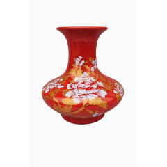 红色花瓶