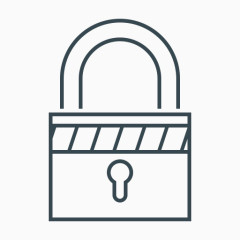 锁保护安全安全SEO搜索引擎优化和开发的细线图标
