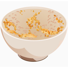 一碗燕麦卡通手绘图标元素