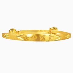 周生生足金长命富贵铃铛婴儿宝宝BB周岁手镯24217K01一