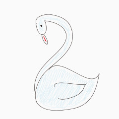 蜡笔绘制动物天鹅