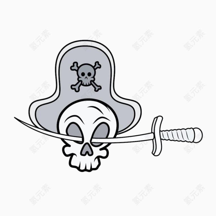 骷髅海盗png素材