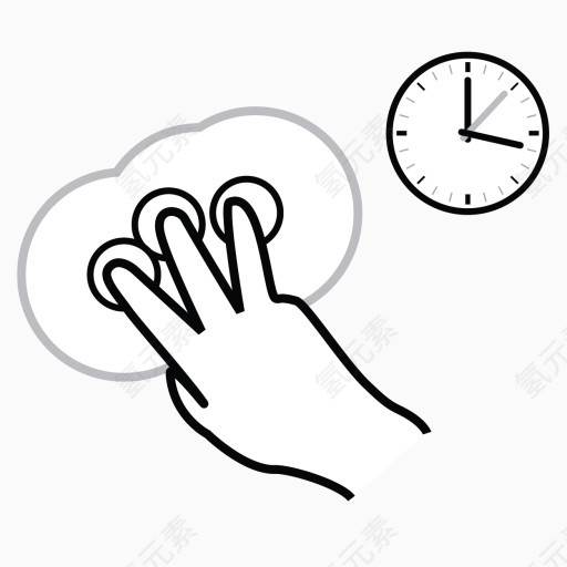 三个手指持有gestureworks-icons