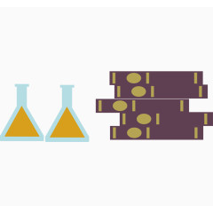 书籍排列卡通手绘装饰元素