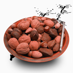 一盘干果核桃栗子