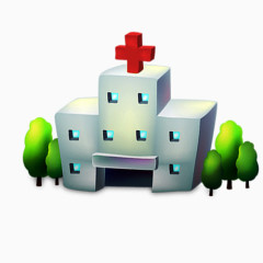 卡通手绘医院楼房