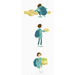 卡通找快递的女孩