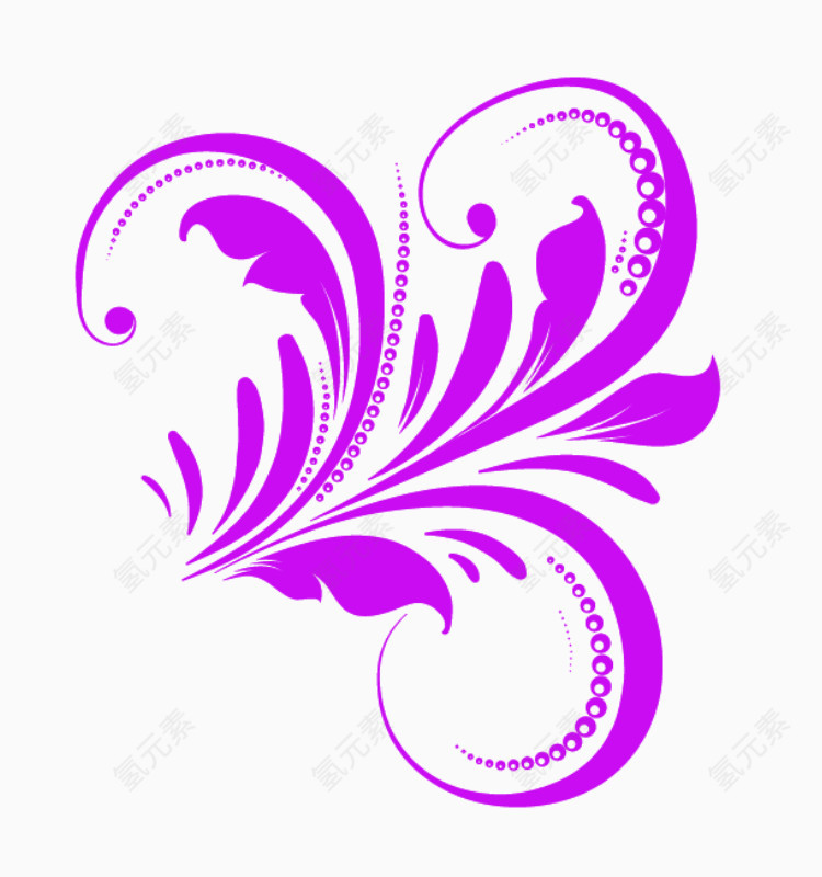 梦幻紫情装饰花花元素免抠png素材