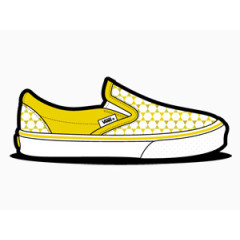 货车明星黄色的鞋van-slip-ons-shoes-icons