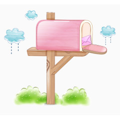  清新简笔画卡通信箱