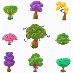 矢量创意磨菇树