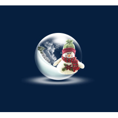 圣诞节雪景雪人