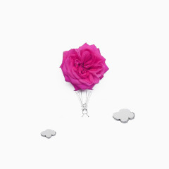 混合艺术热气球插画