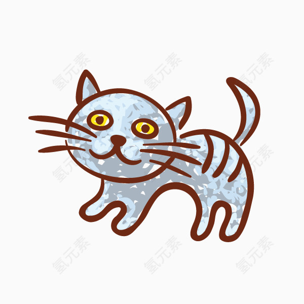 卡通彩绘小蓝猫