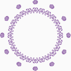 紫色花环边框