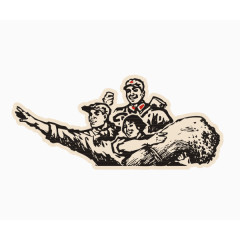 复古怀旧手绘红军插画