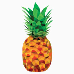 色块层叠水果菠萝矢量素材