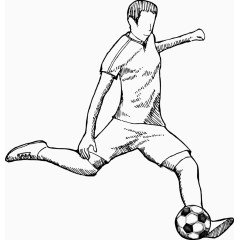 矢量手绘踢足球