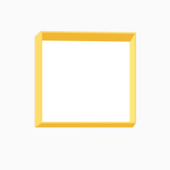 产品框 方框 方形 黄色 立体框