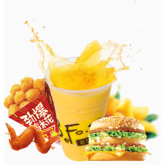 鸡米花汉堡套餐