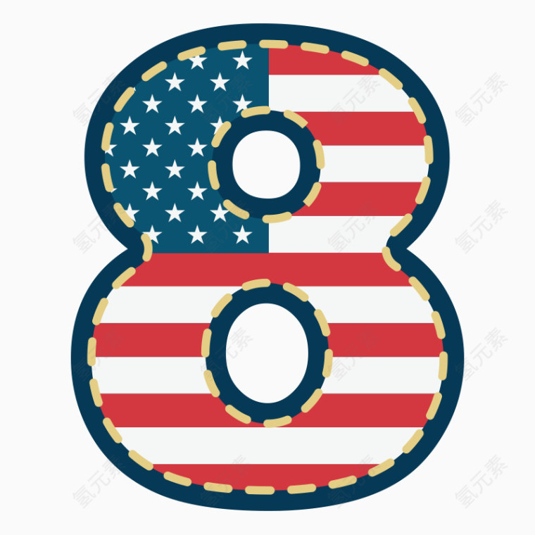 美国国旗装饰字母