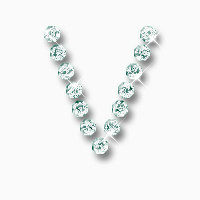 绿宝石水钻字母V