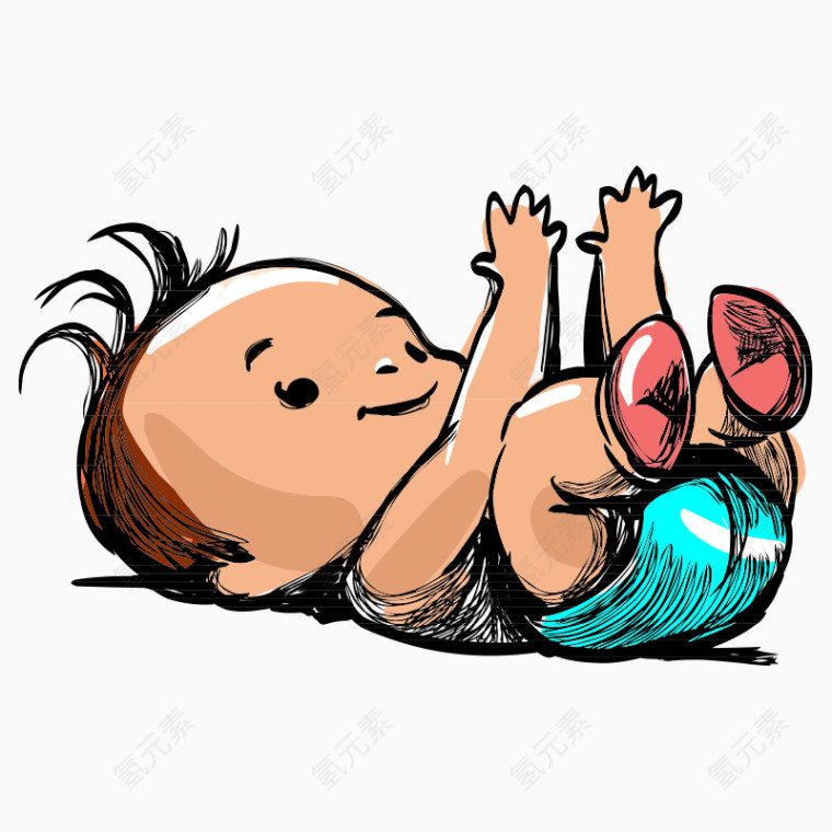 躺着的可爱萌宝宝