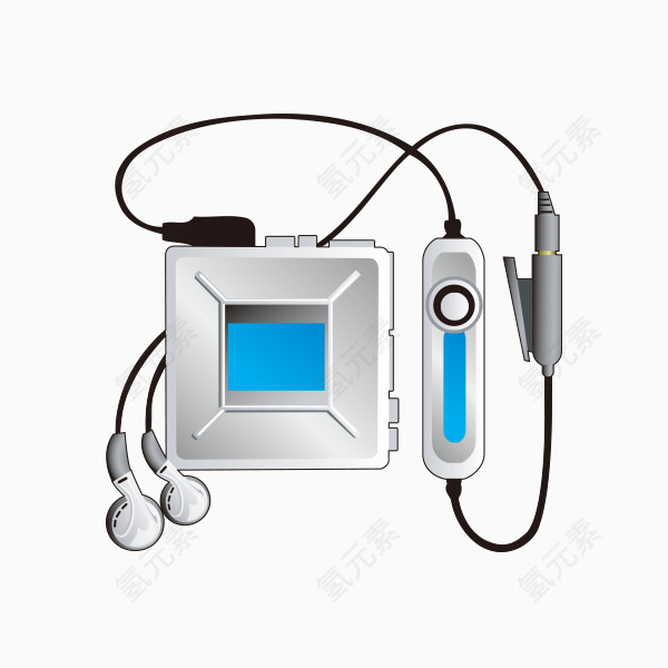 手绘卡通收音机耳机
