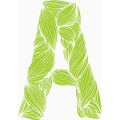 绿色条纹英文字体字母A