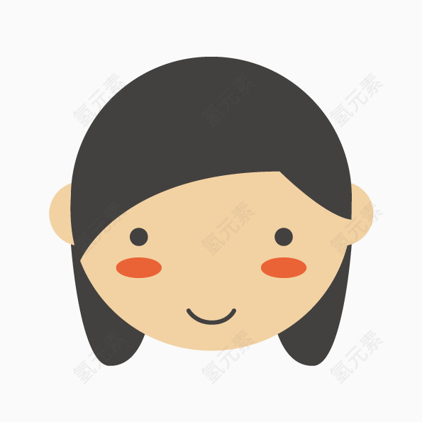 矢量手绘小女孩头像