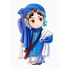 Q版戏剧蓝衣女孩