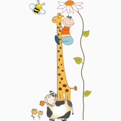 卡通人物 长颈鹿  男孩