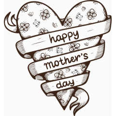 创意怀旧爱心母亲节主题图案