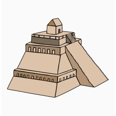 卡通黑色线条建筑物