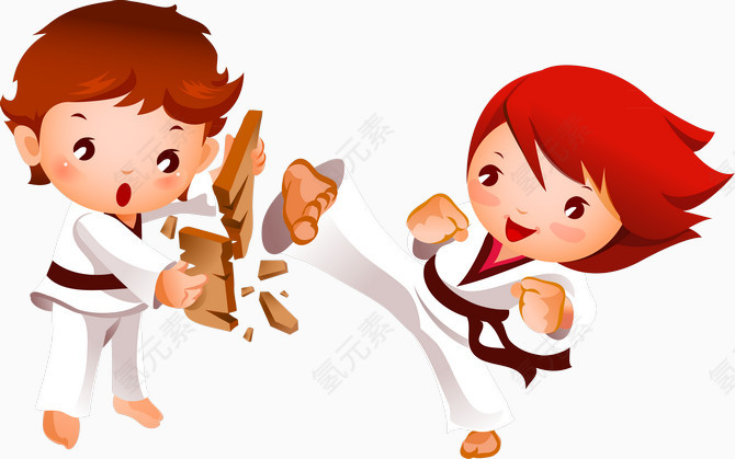 练泰拳道的小女孩