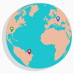 卡通地球地点定位