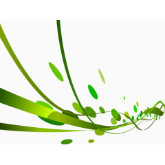 绿色抽象曲线碎点圆点