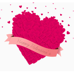 创意情人节丝带爱心矢量素材