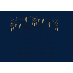 复古羽毛新年日历