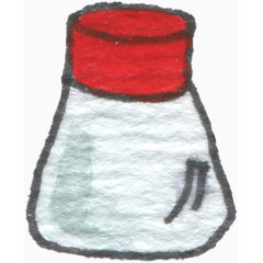 水彩画红色瓶子