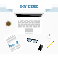 矢量手绘扁平笔记本