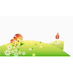 卡通环保草地素材