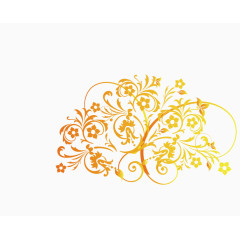 矢量手绘金色藤蔓