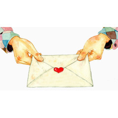 手绘双手递送邀请函