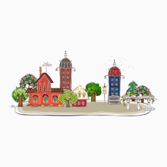 卡通手绘都市