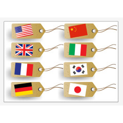 各国国旗矢量标签素材下载