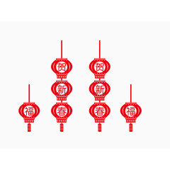 春节贺新春文字红色灯笼剪纸